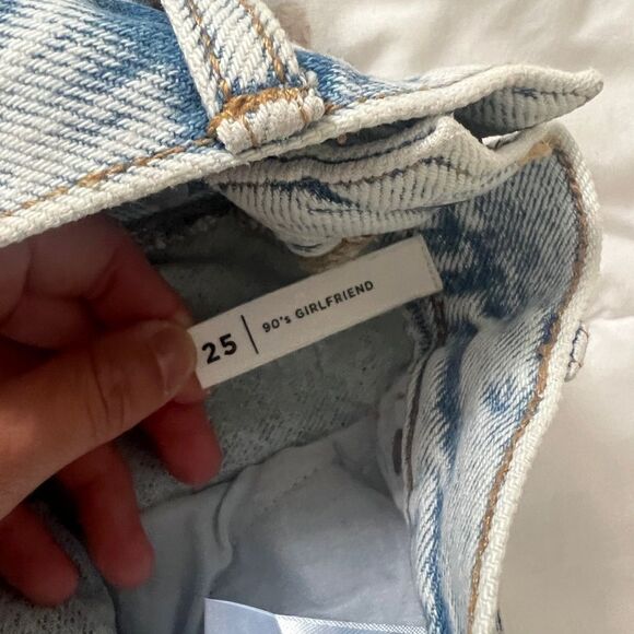 PacSun Light Indigo Ripped High Waisted Relaxed Jorts Waist 25 - Picture 10 of 12